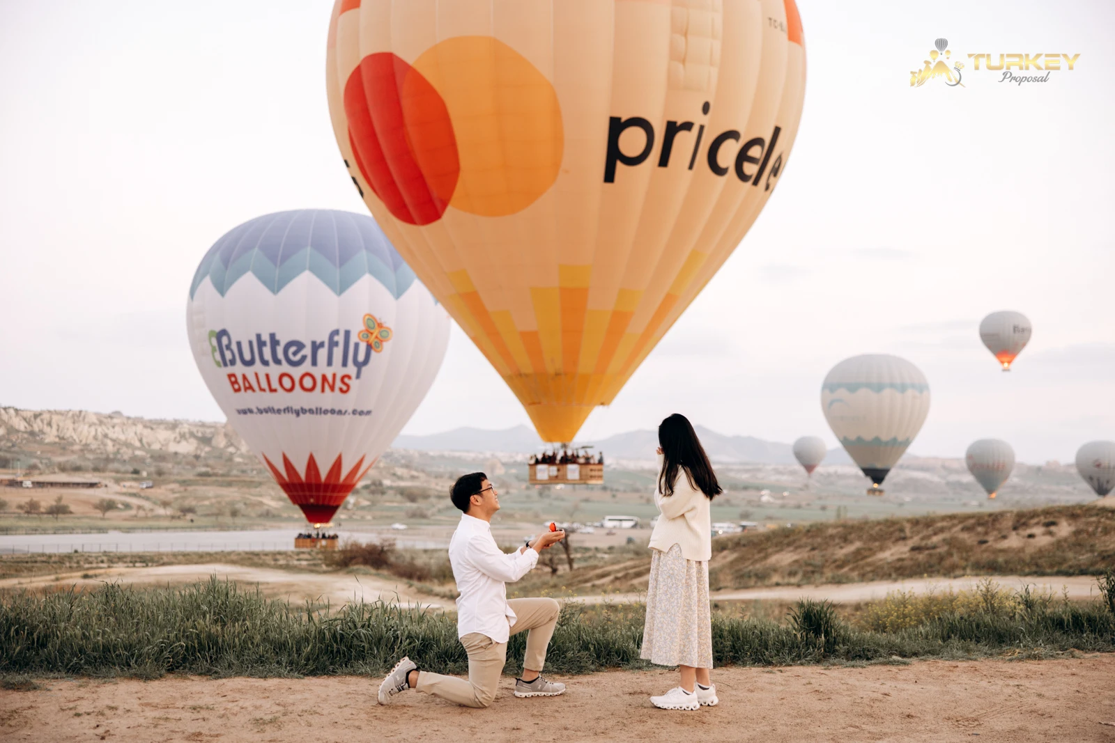 One of the best Cappadocia proposal spots during the sunrise
