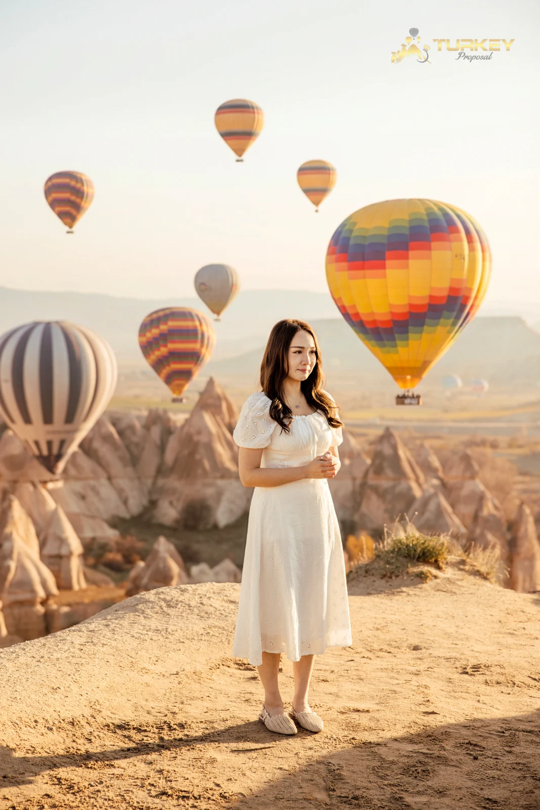 Beautiful morning light photography of a Cappadocia proposal