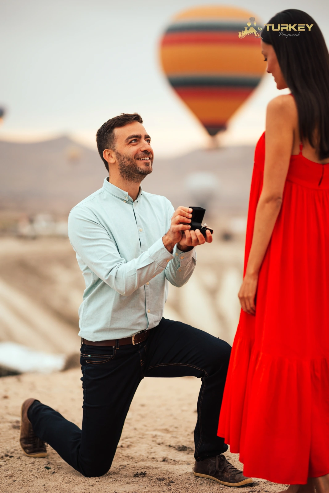 Best surprise proposal in Cappadocia Turkey with a natural view